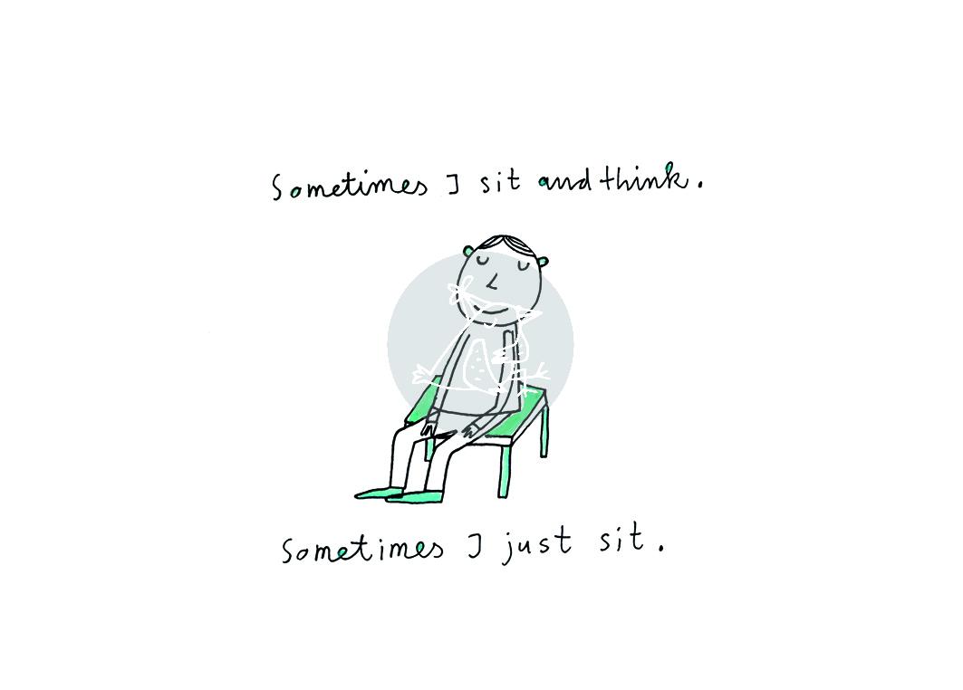 Postkarte - Sometimes I sit