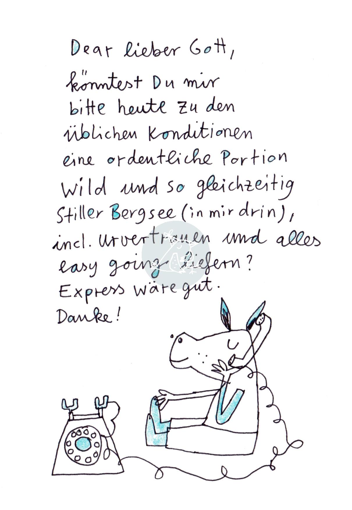 Postkarte - Dear lieber Gott - 10 x DIN A6 - karindrawings