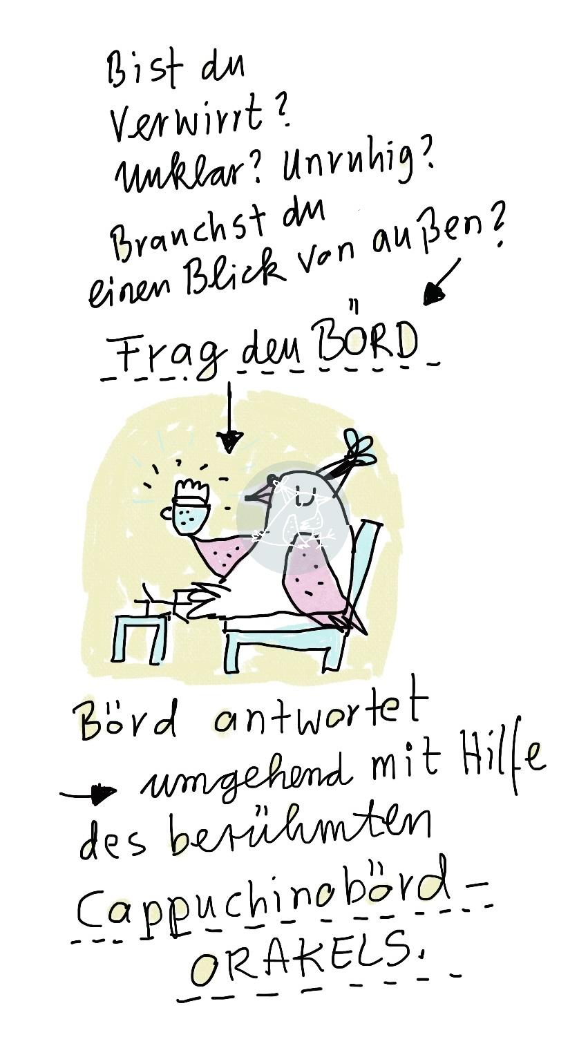 Cappuchinobördorakel Digitalzeichung
